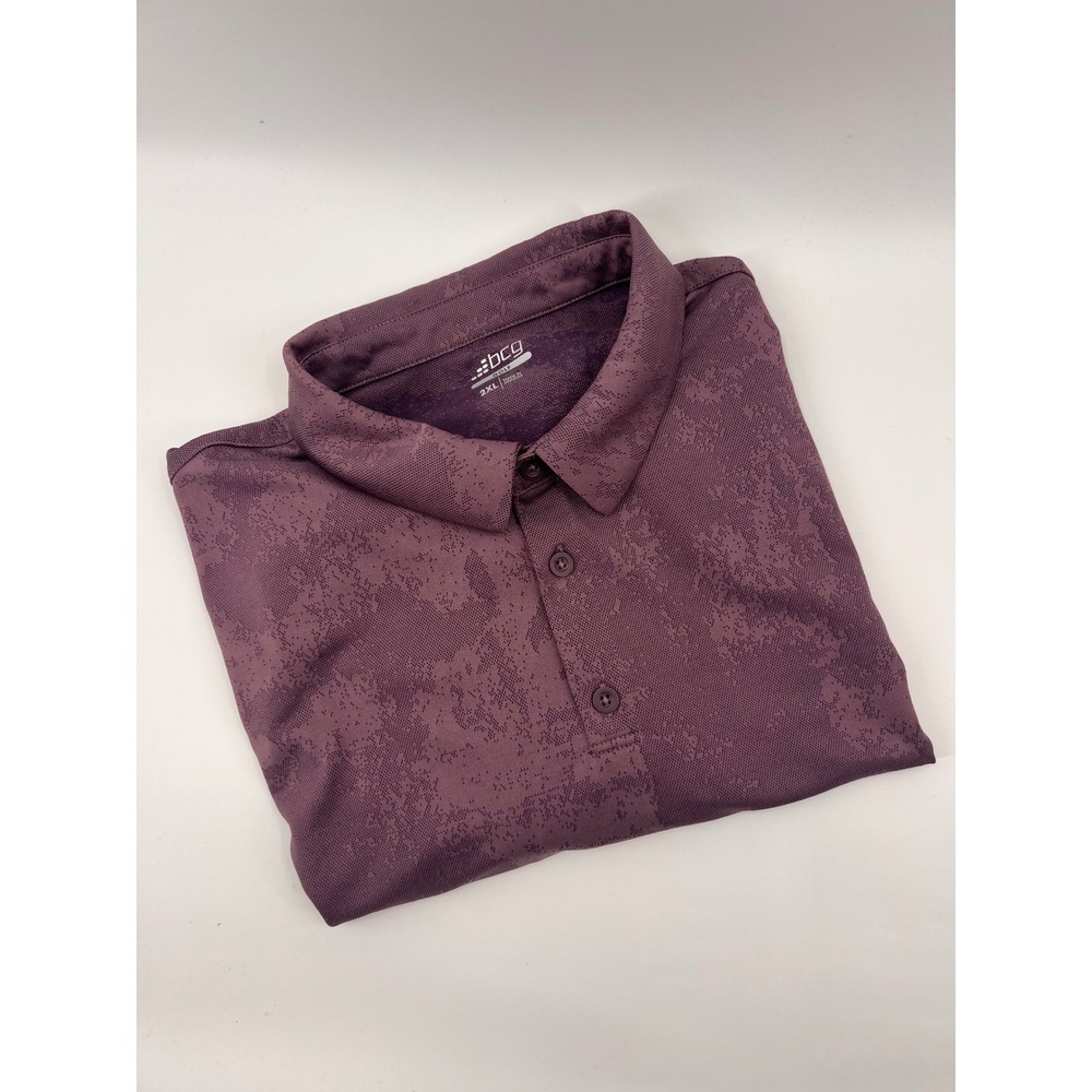 BCG Golf Mens Purple Textured‎ Polo Shirt Short Sleeve Size 2XL